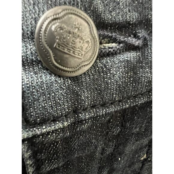 Juicy Couture Flare Leg Jeans Blue Dark Wash, Size 29 Y2K New With Tag NWT $210 - Picture 4 of 14